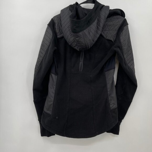 Lululemon Jacket FLEECY KEEN JACKET lll Reflective Winter Hoodie Black Size 8 - Picture 13 of 16